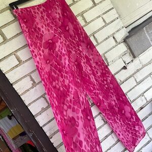 Y2K Swimsuit Cover Sheer Pink Floral Snakeskin Pattern
